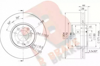 R BRAKE 78rbd24755 -  Тормозной диск